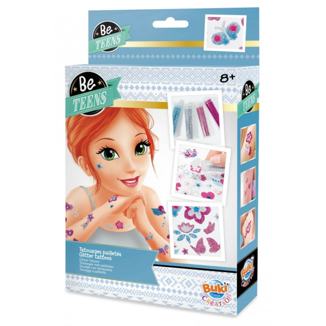 Buki France Be Teens Glitter Tattoos Art DIY Kit (8 Pieces)