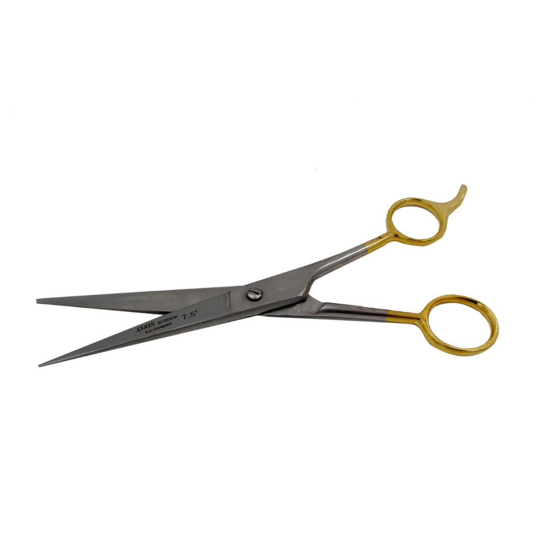 Qais Stainless Steel Barber Scissor Gold Handle, 7.5"