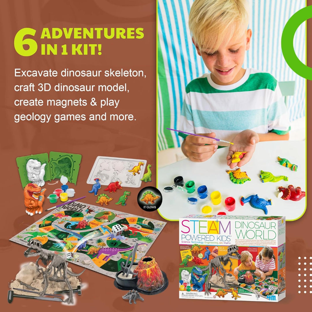 4M STEAM Powered Kids Dinosaur World Kit, 5+ Years