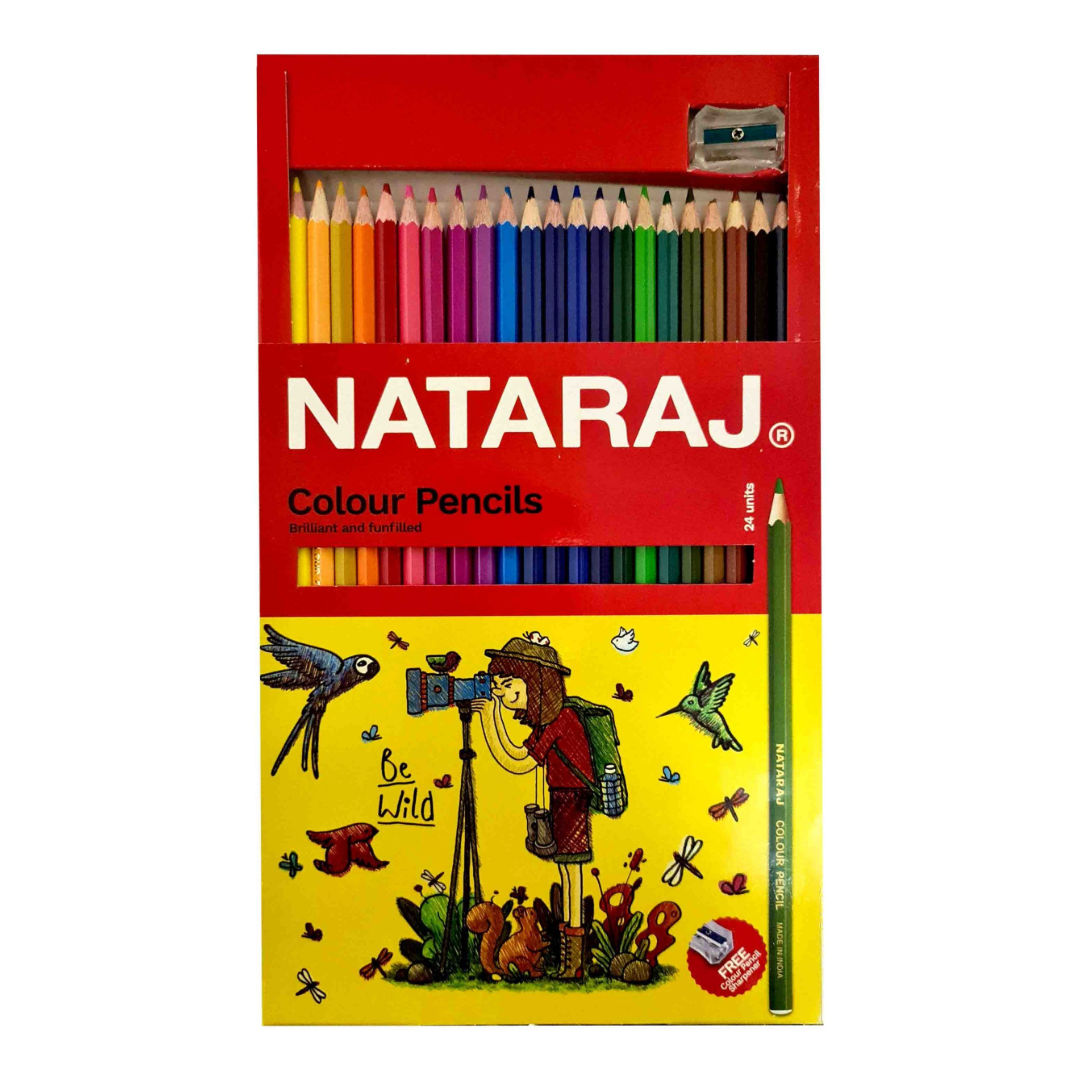 Nataraj Jumbo Colour Pencils, Pack of 12 with Sharpener