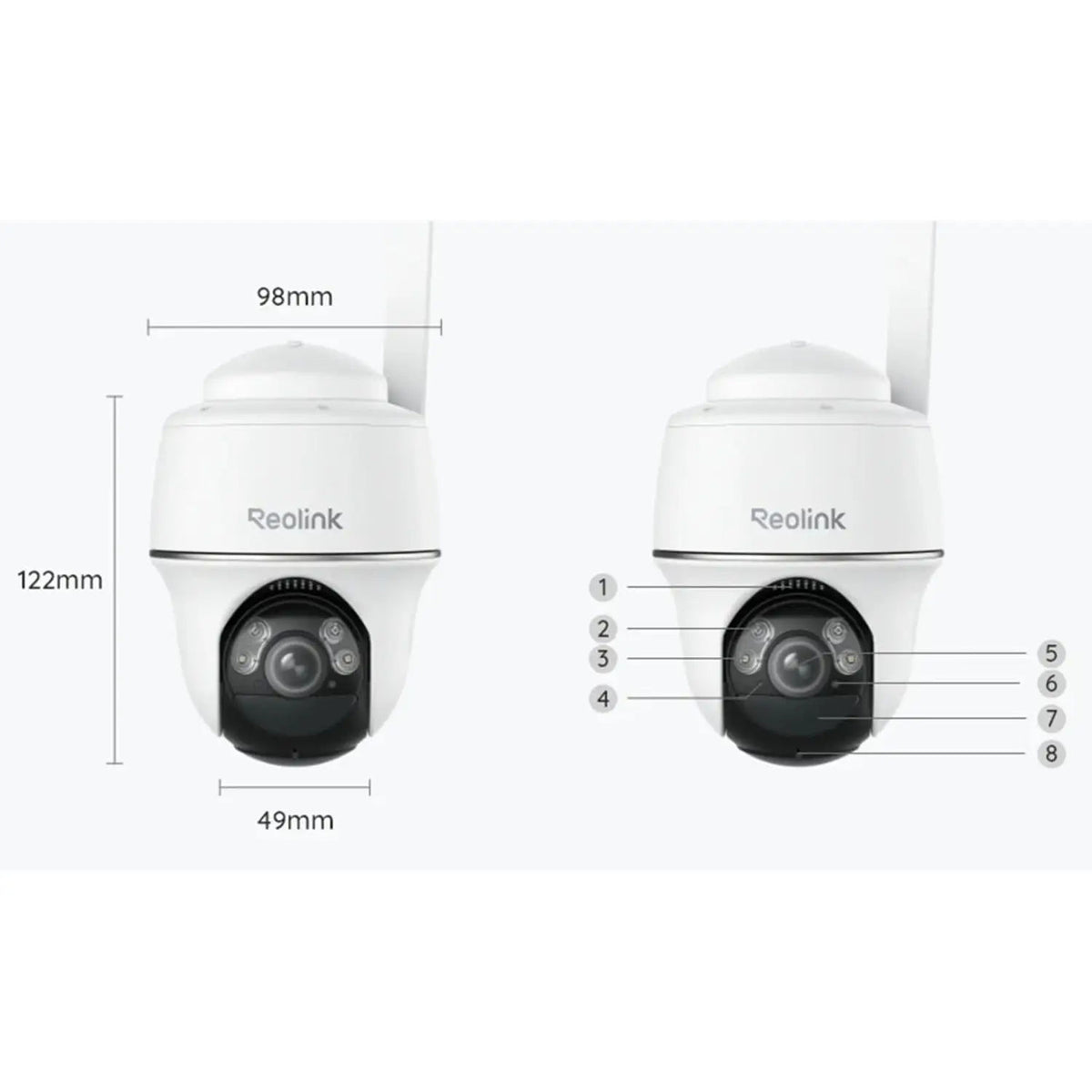 Reolink Go PT Plus B4GPT2K03 5MP 4G LTE Pan & Tilt Battery Security Camera with Solar Support
