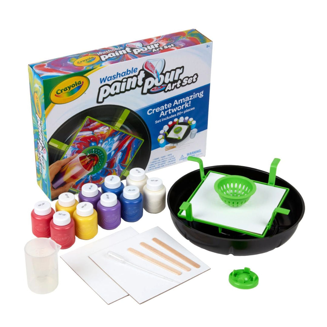 Crayola Washable Paint Pour Art Set, 20+ Pieces