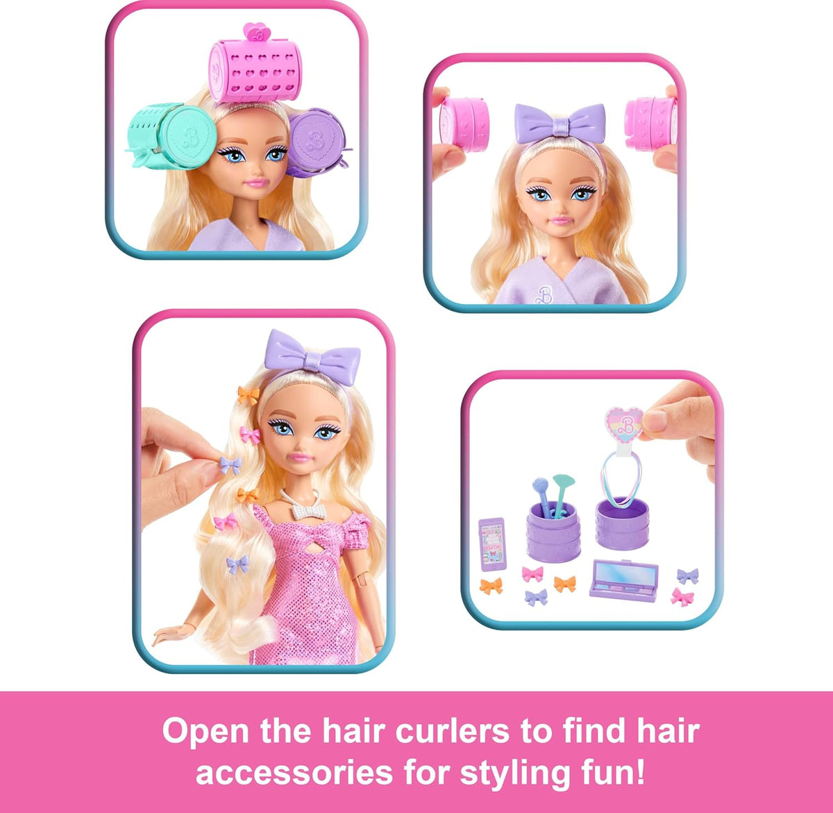 Barbie Dream Get Ready Malibu Fashion Doll, Stylized Hair with Surprise Accessories & 15+ Looks