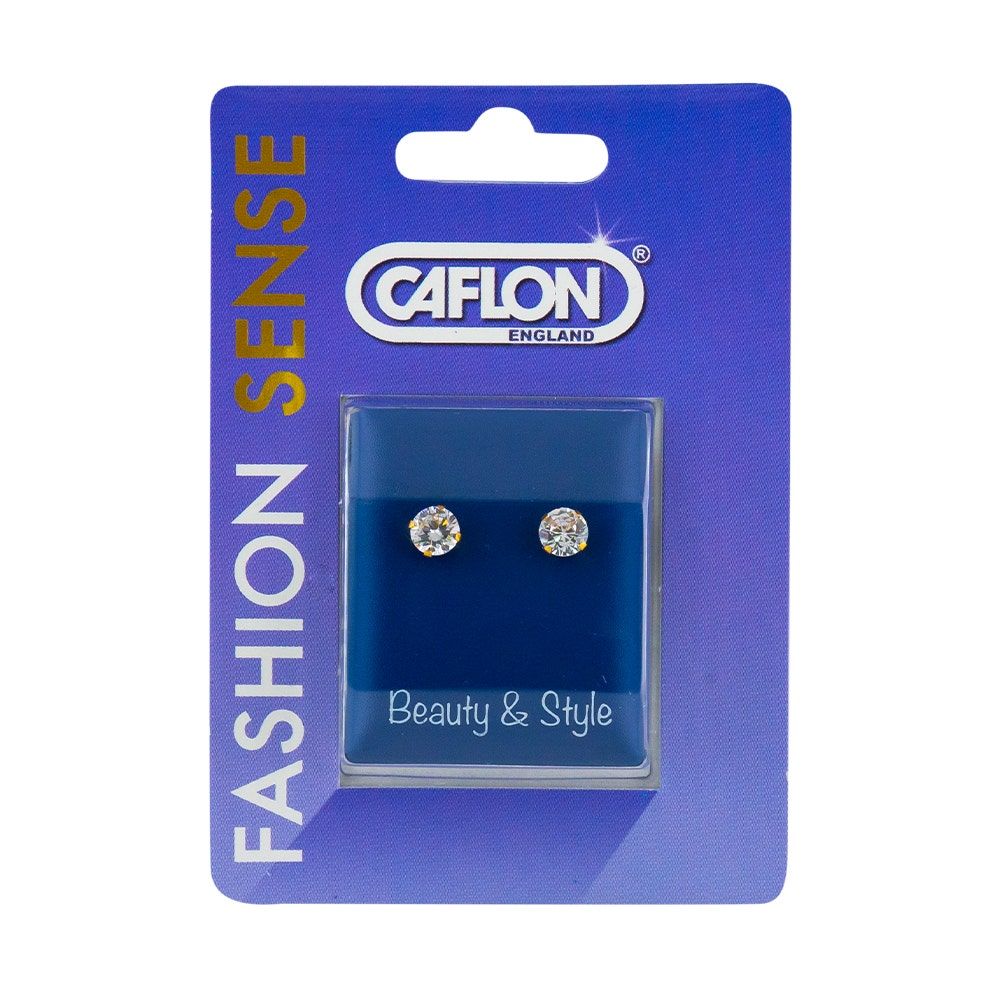 CAFLON ENGLAND Fashion Sense Gold Plated Earring, White Cubic Zirconia