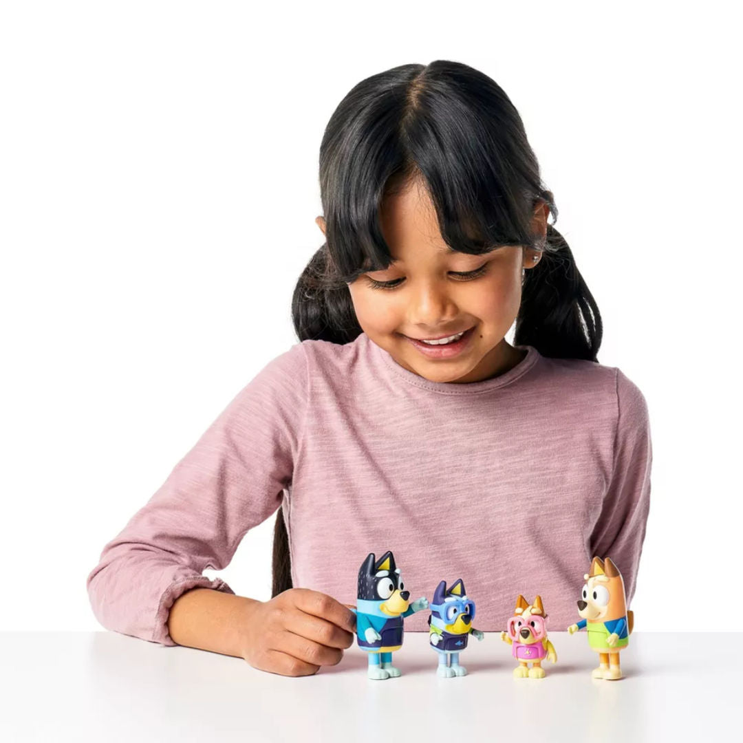 Bluey Series 9 Family Beach Day Figure Pack 6.35-7.62cm, Pack of 6, 3+ years