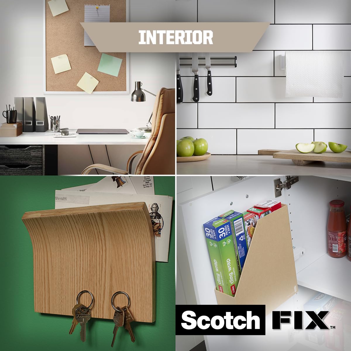 Scotch-FIX™ Interior Double-Sided Mounting Tape 25mm x 1.5m Heavy Duty Foam Adhesive Tape