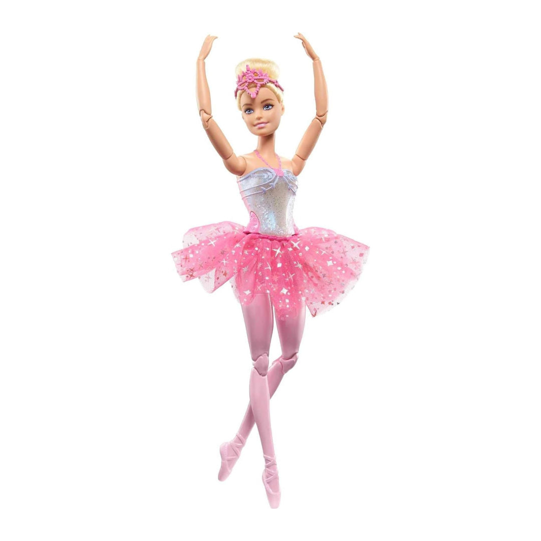 Barbie Dreamtopia Twinkle Lights Ballerina Doll, Blonde Hair with Light-Up Feature, Pink Tutu & Royal Headband