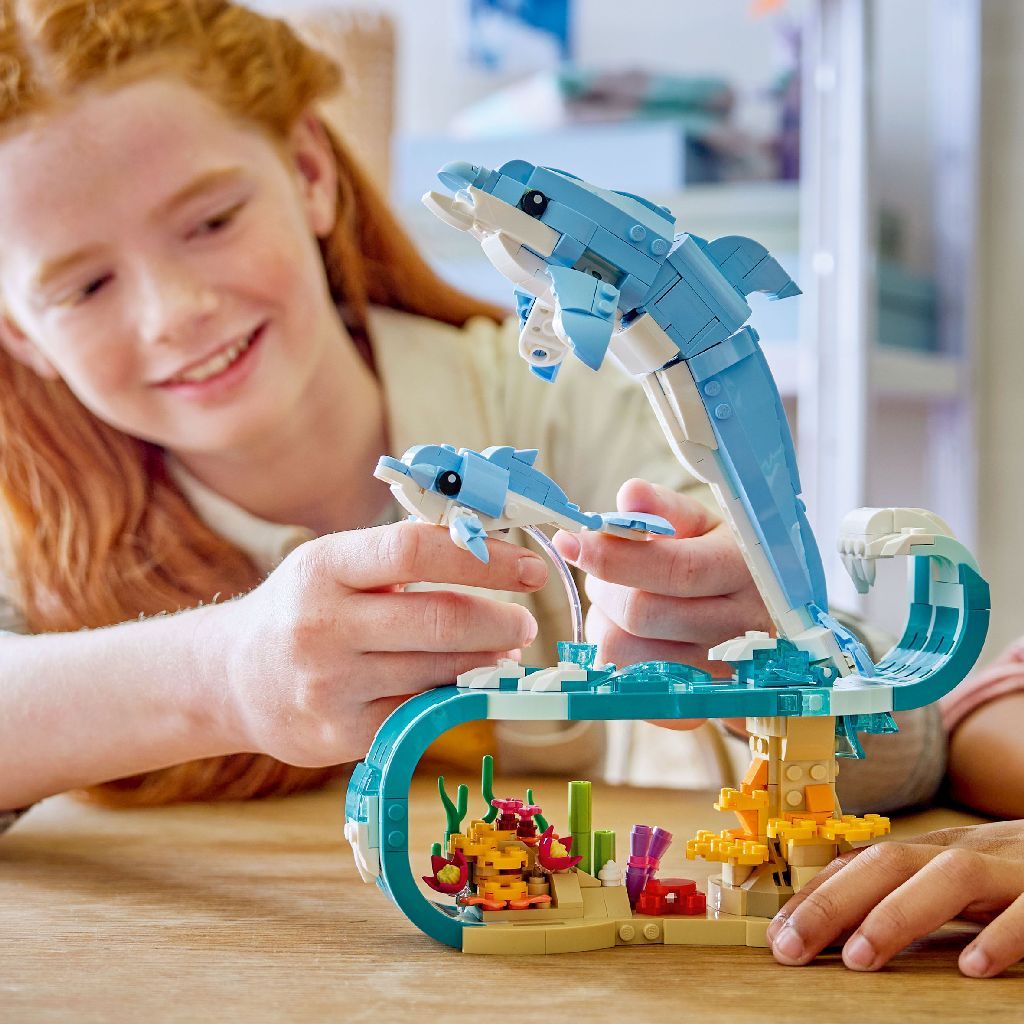 LEGO Creator 3 in 1 Sea Animals, Beautiful Dolphins Building Set for Ages 9+, 542 Pieces