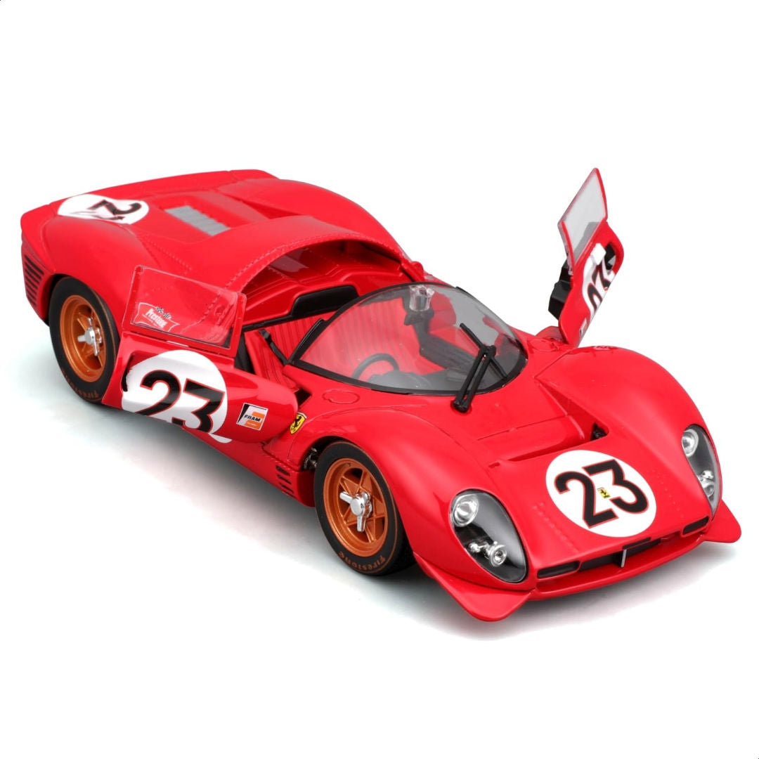 Bburago Racing Ferrari 330 P4 Daytona Die-cast Metal Kit (1:24, 43 Parts, Red), 14+ years