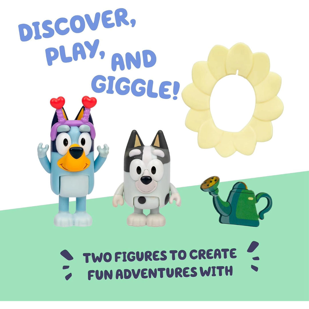 Bluey Spring Time Bluey & Muffin Figure Pack (6cm, Pack of 2), 3+ years