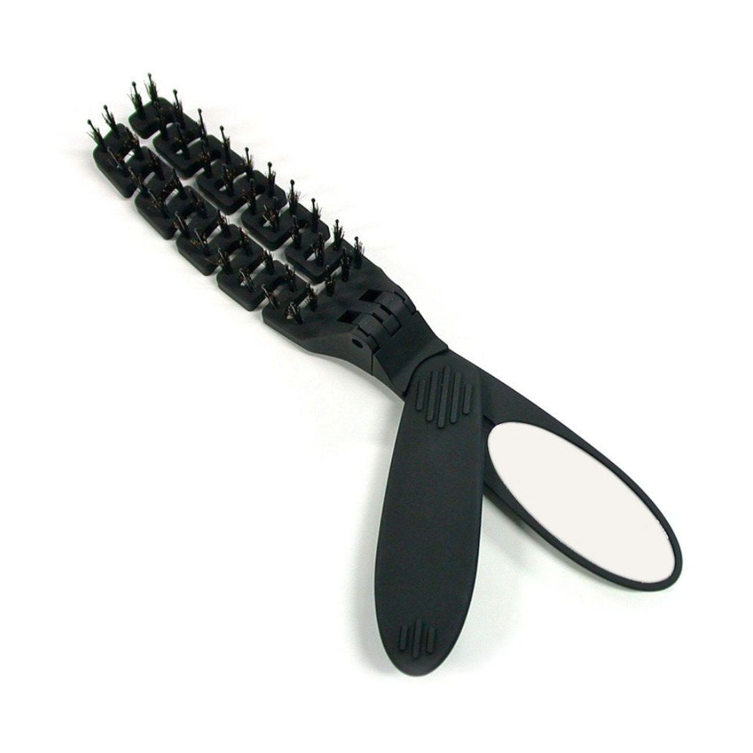onetech Folding Hair Brush With Mirror