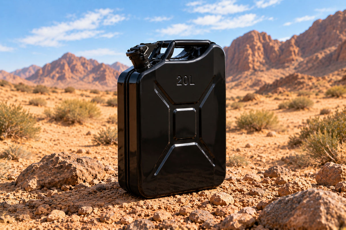 Jerry Can 20L Fuel Cannister, Portable Fuel Tank with Ergonomic Handle