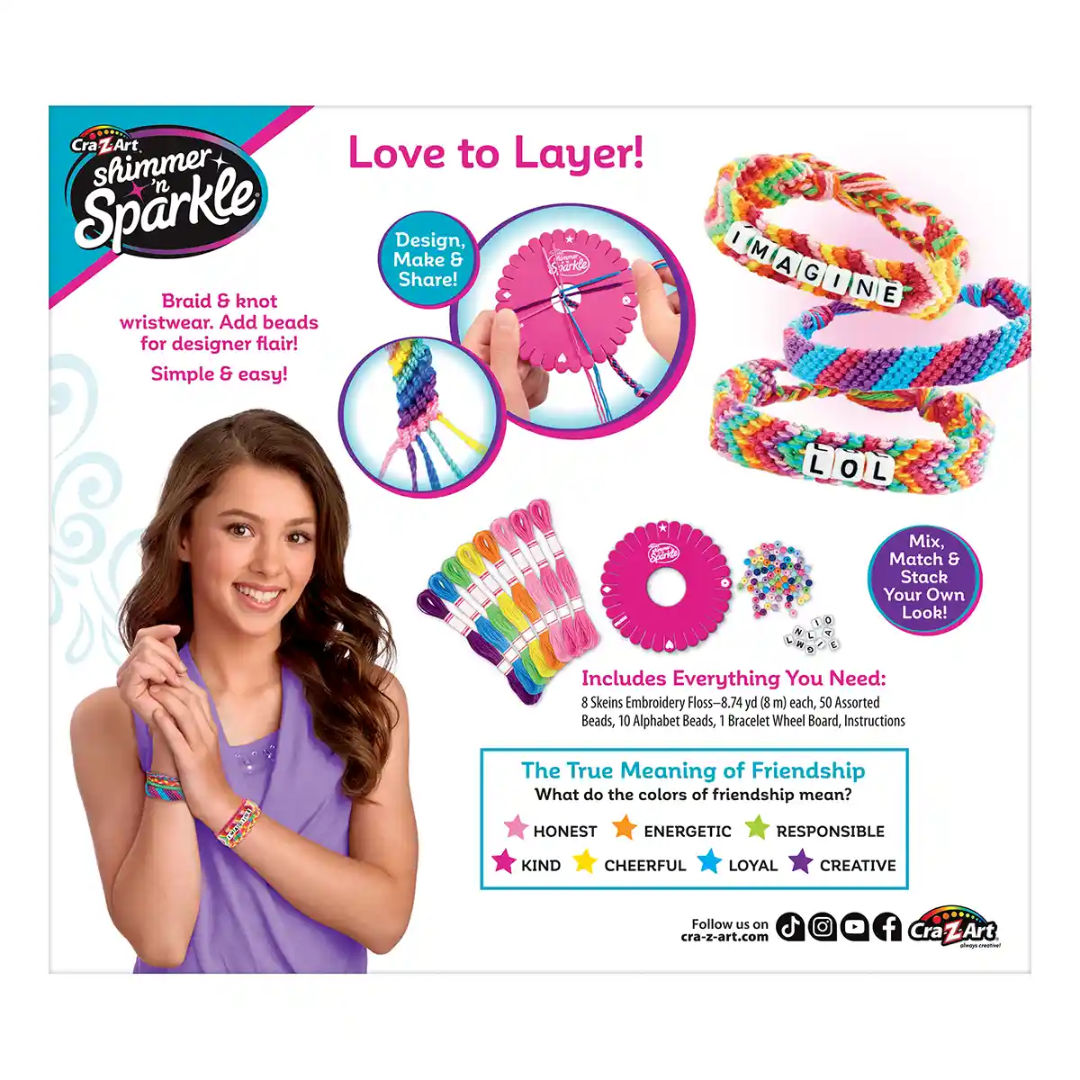 Cra-Z-Art Shimmer ‘n Sparkle Friendship Fashion Fun Bracelet Making Kit, 8+ Years