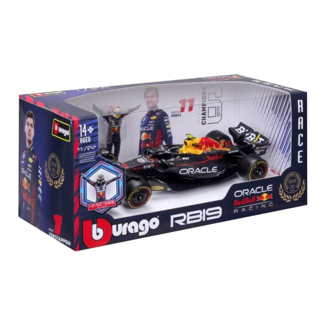 Bburago Race F1 2023 Oracle Red Bull RB19 #11 Sergio Perez Die-cast Car with Pilot Figure (1:24), 14+ years