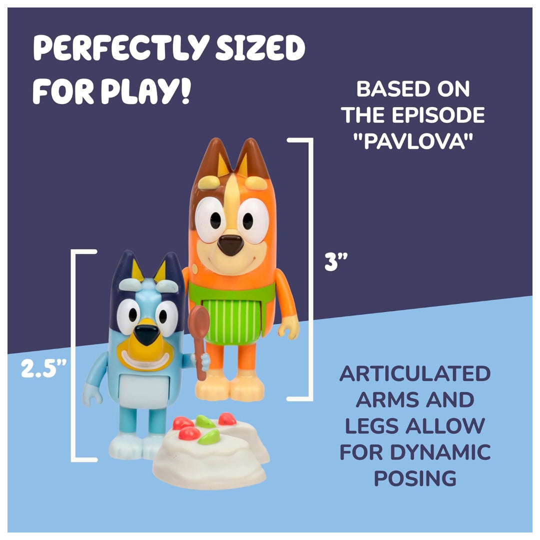 Bluey Lets Play Chef Series 13 Pavlova Figure Pack (6.35-7.6cm, Pack of 4), 3+ years