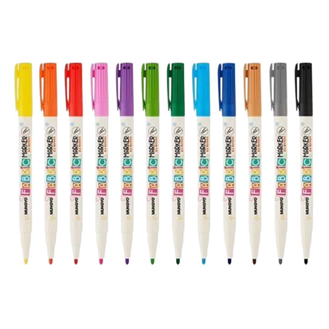 Mungyo Fabric Marker Set, 12 pieces, FMF12A