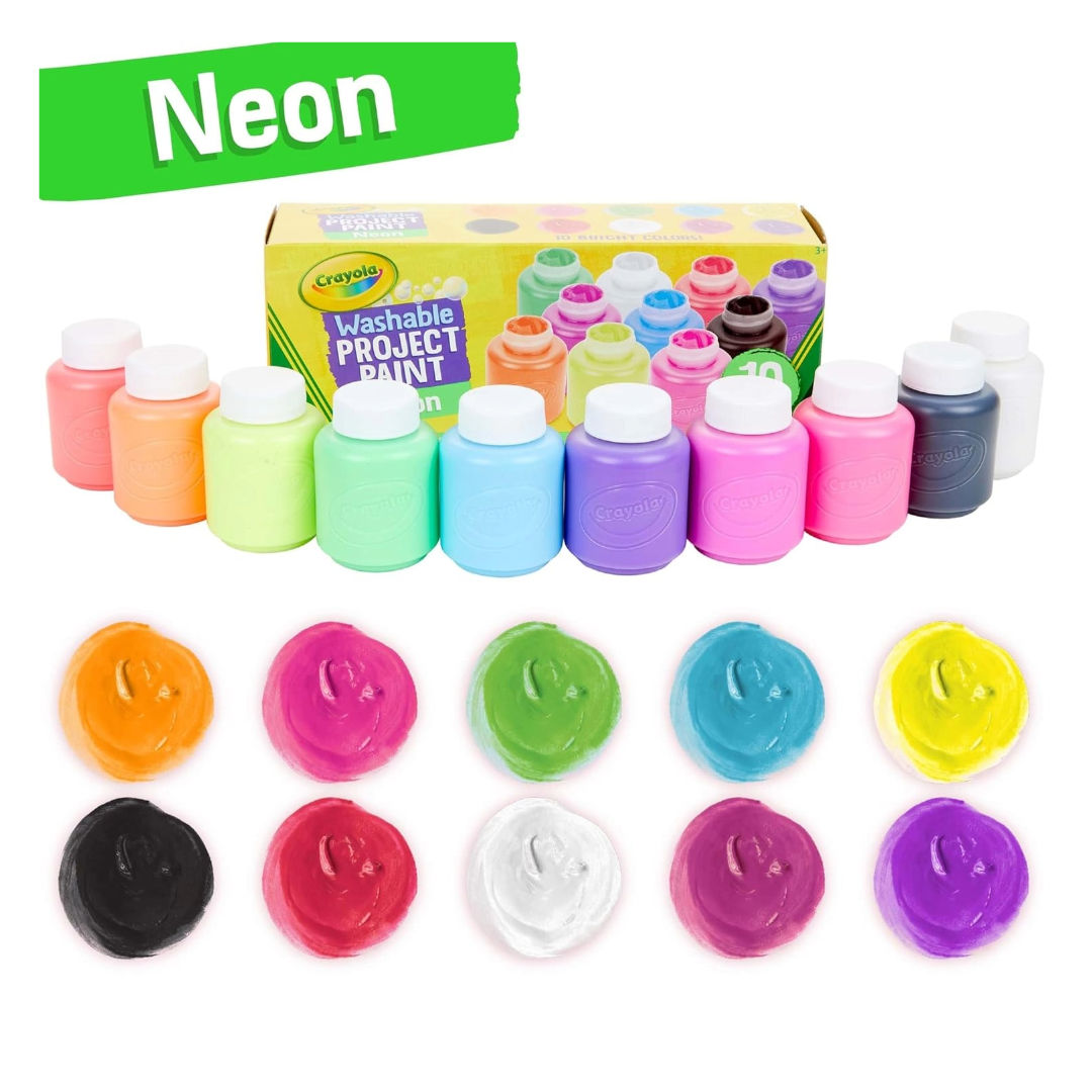 Crayola Washable Project Paint, Neon, 10 Pack