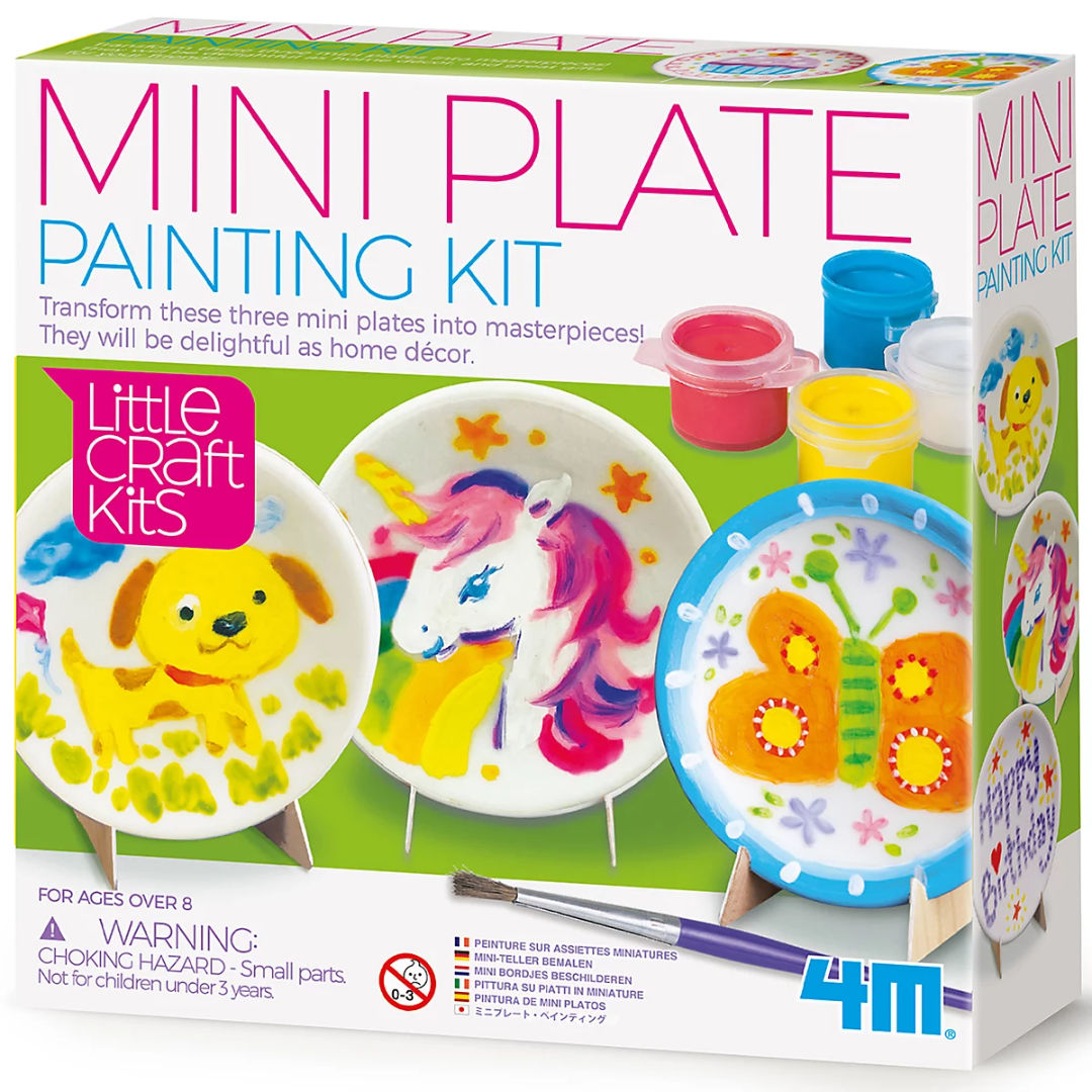 4M Little Crafts Kits Mini Plates Painting Kit, 5+ Years