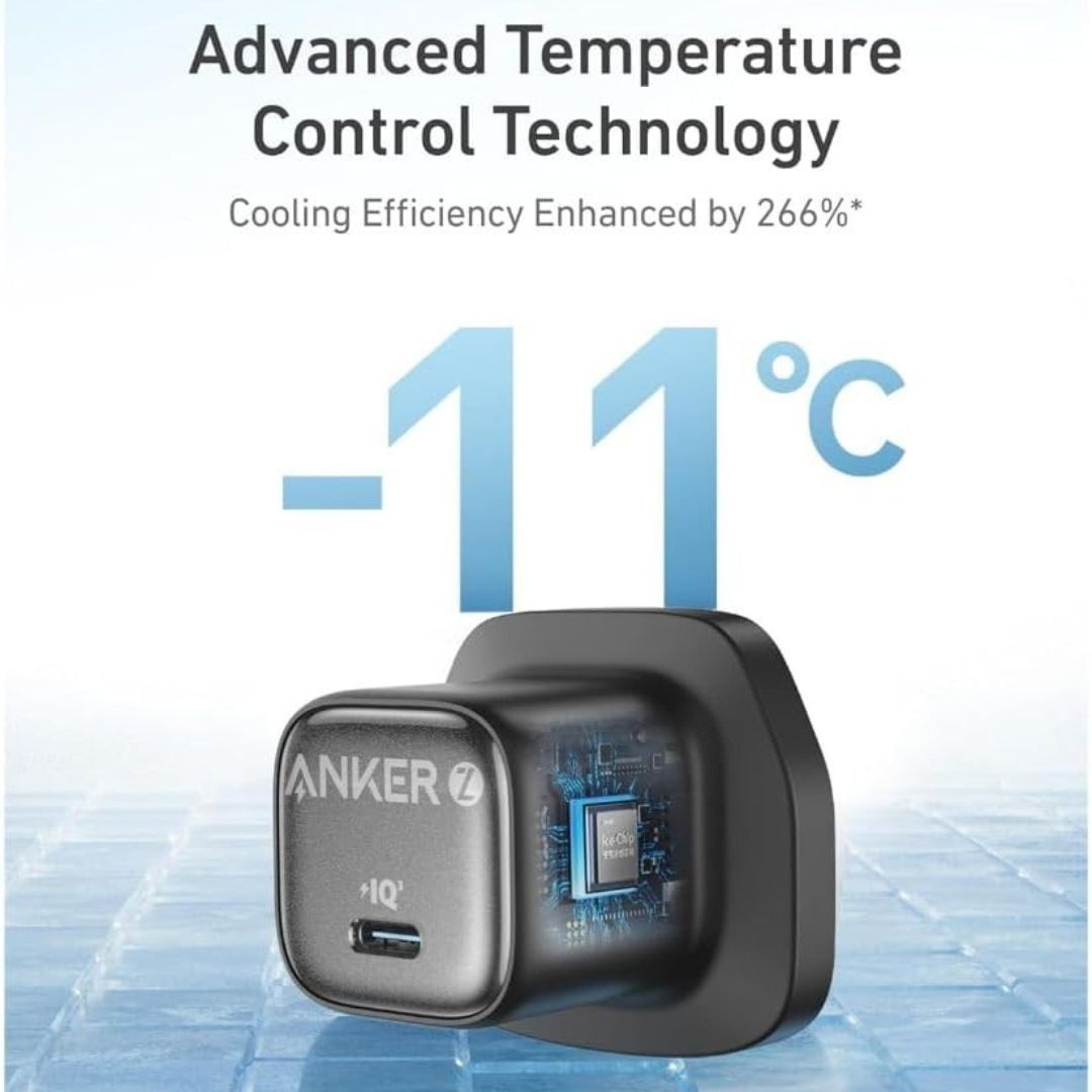 Anker Zolo 30W USB C Charger, Compact GaN USB C Charger, Enhanced Temperature Control, 3X Faster Charging, Black