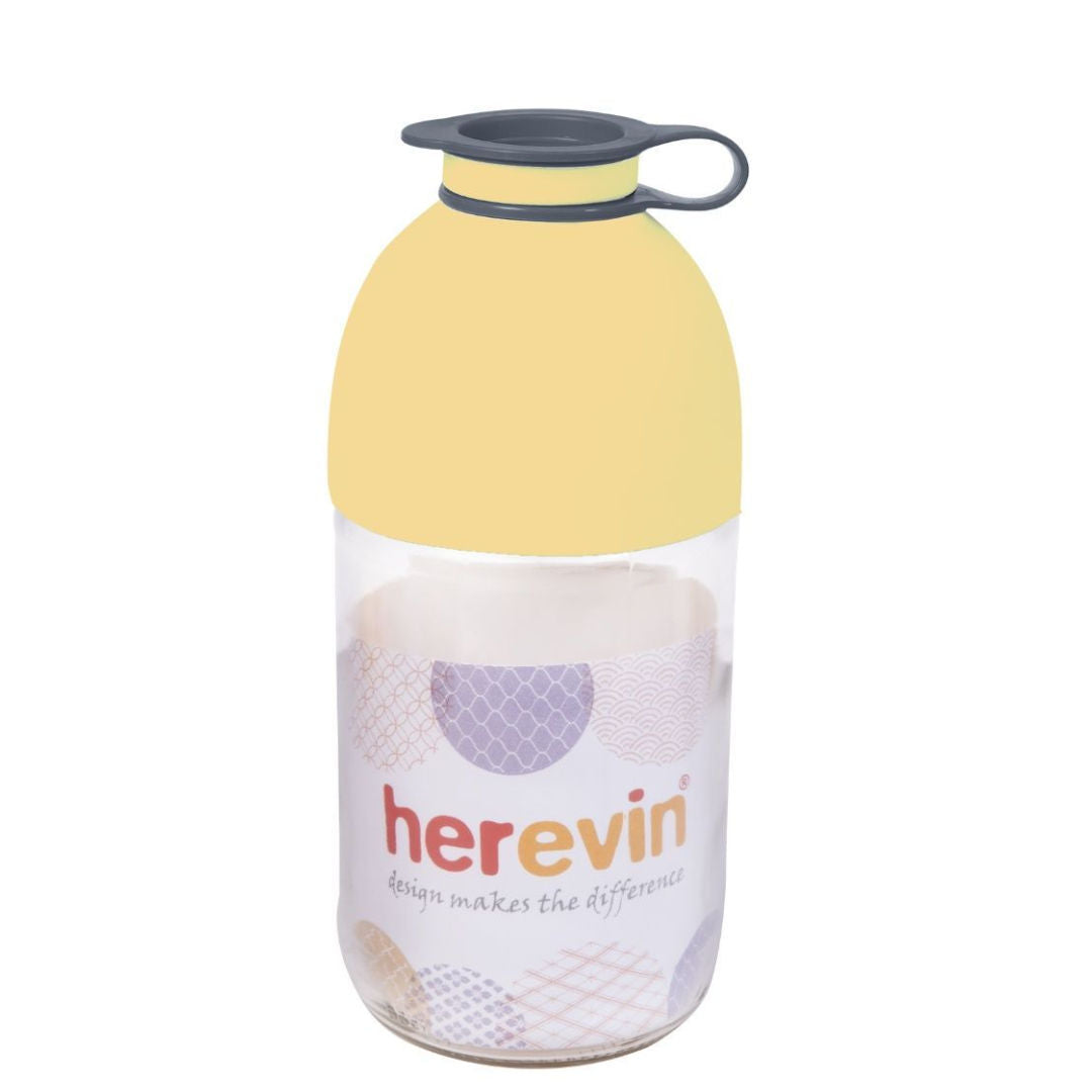 Herevin Glass Water Bottle, Yellow