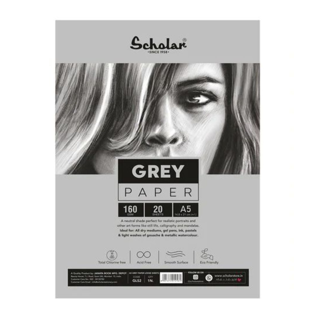 Scholar Grey Paper, 20 Sheets