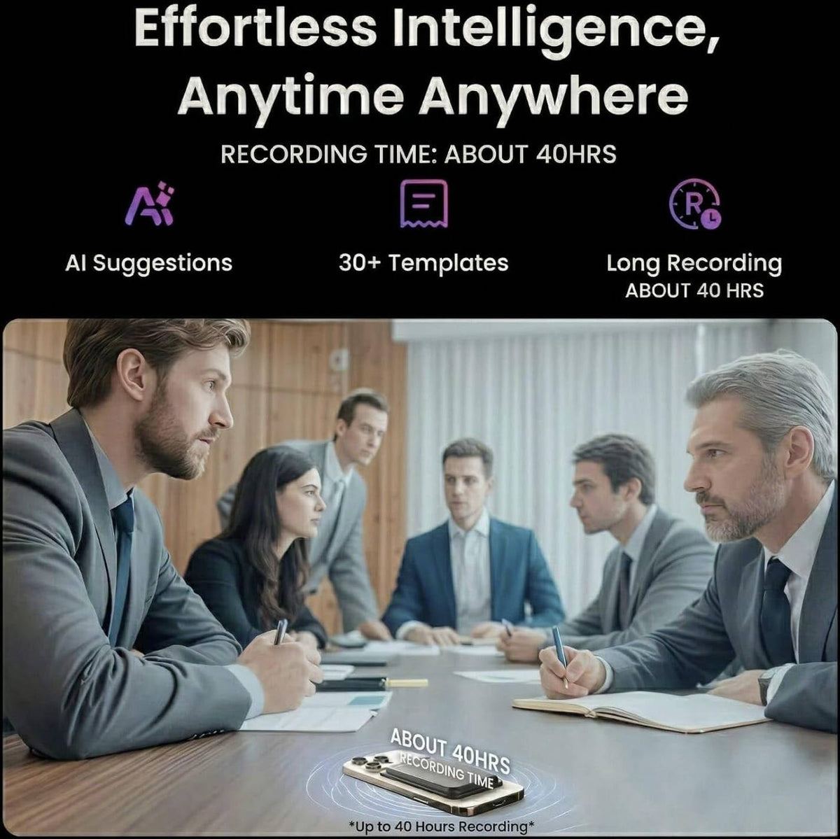 EPICARMA AI Note Taker, Gray, WA-LA518-GY