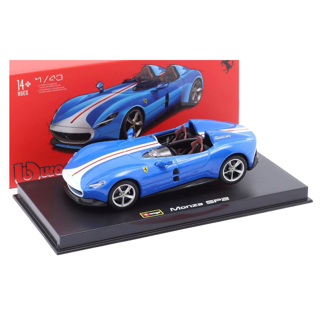 Bburago Signature Ferrari Monza SP2 Die-cast Car Blue 1:43, 14+ years