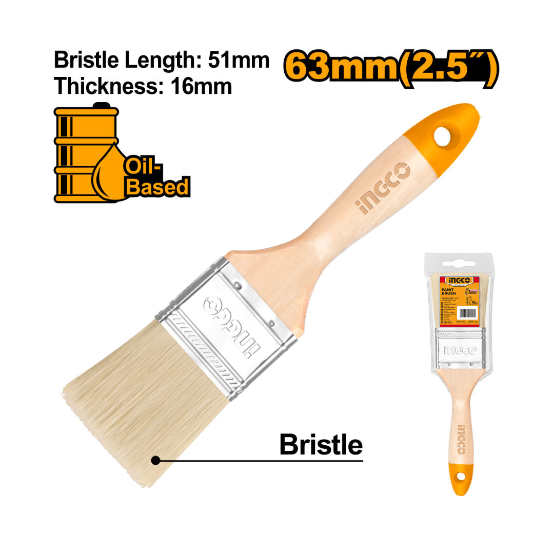 INGCO Paint Brush, Oil-based, Wooden Handle