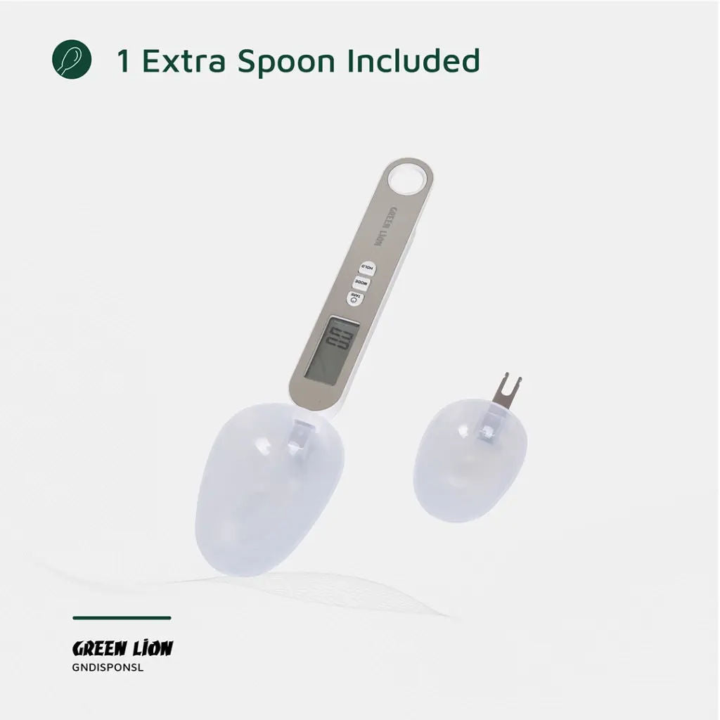 Green Lion Digital Spoon Scale, Precision Kitchen Measuring Spoon with LCD Display, Silver