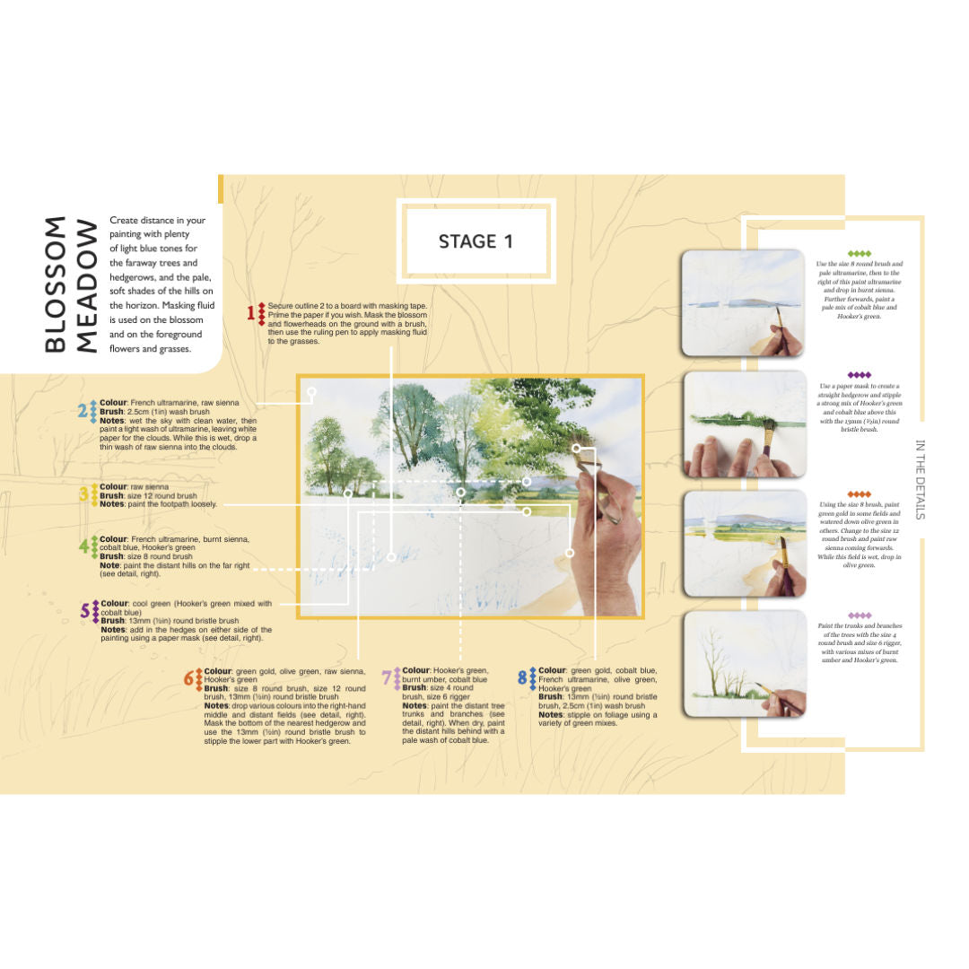 Search Press Country Scenes Paint Pad Poster Creative Painting & Art Activity Book