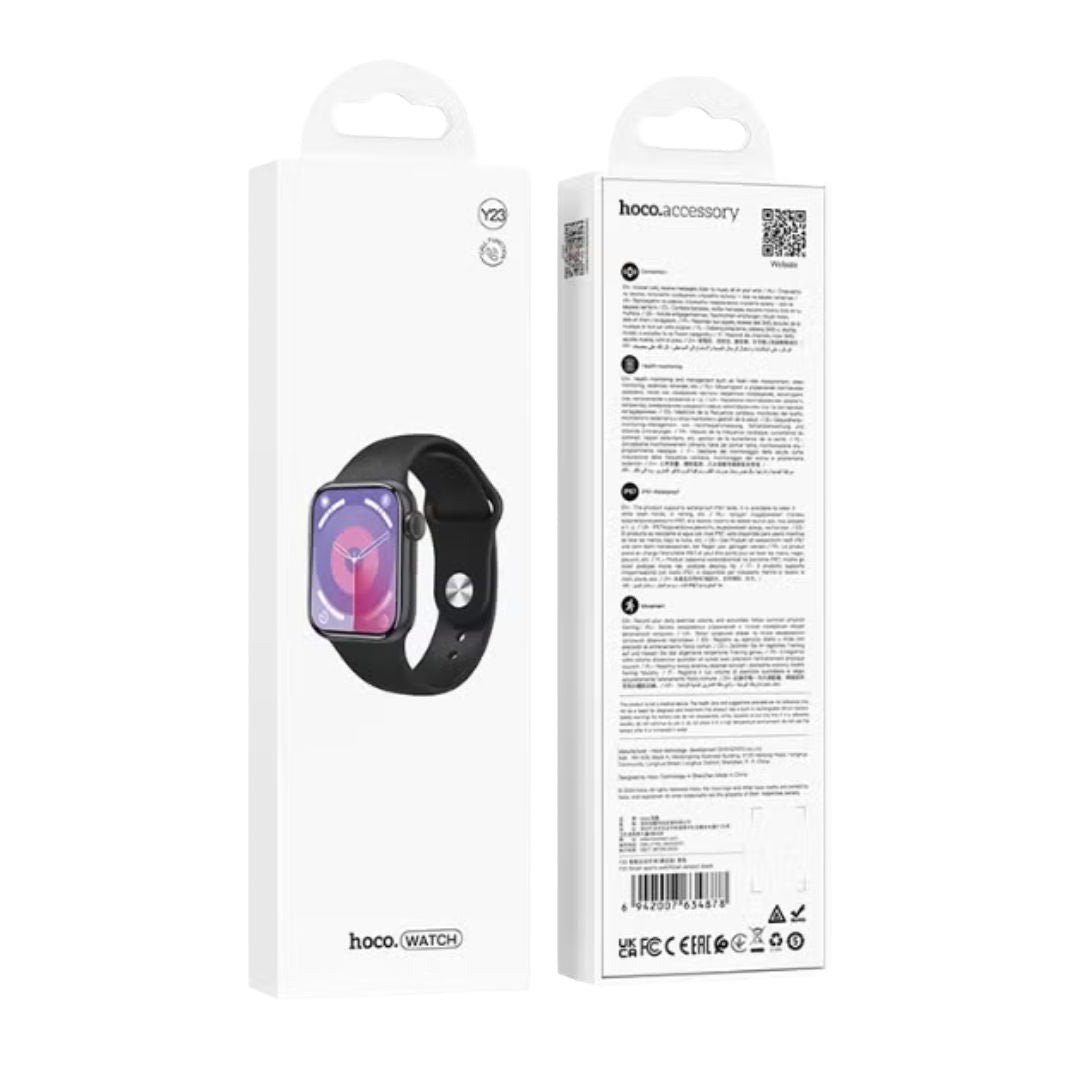 Hoco Y23 Smart Sports Watch with Call Version, 2.02-Inch Display, Black