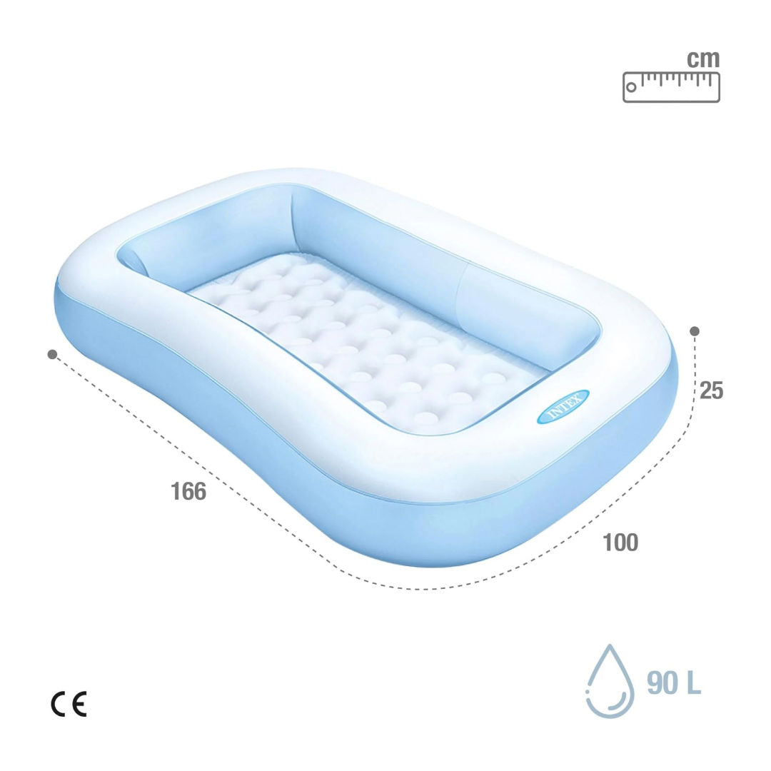 Intex Inflatable Rectangular Pool, Size 166x100x28cm