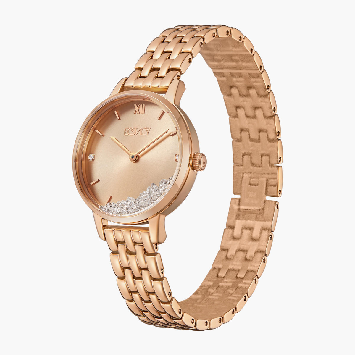 Ecstacy Women's Analog Rose Gold Dial Watch, E23505-RBKK Series