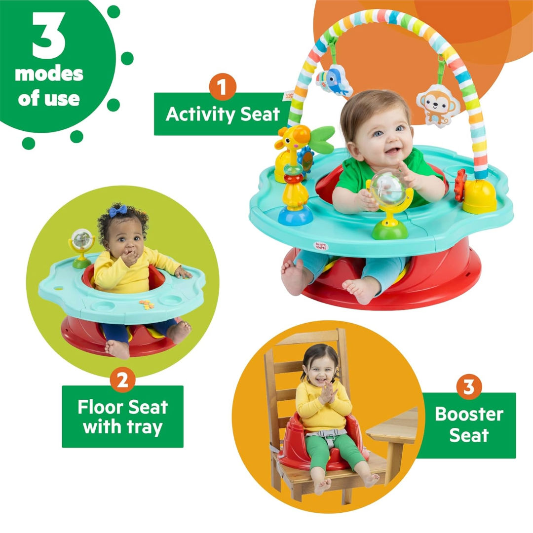 Bright Starts SuperSeat Playful Paradise 3-in-1 Activity Seat, (57 x 57 x 56.04 cm)
