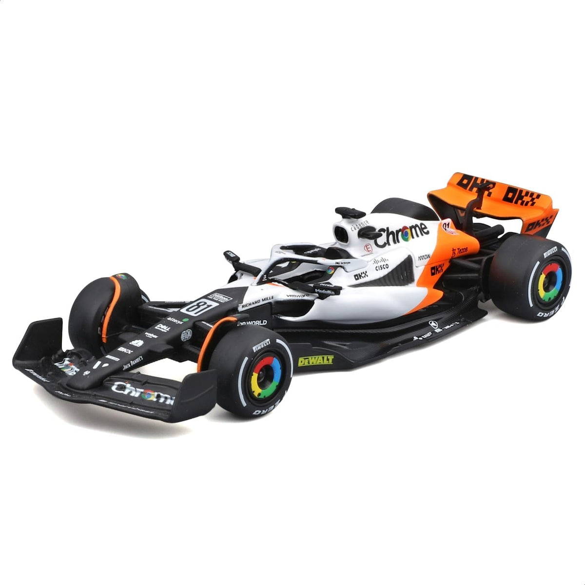 Bburago Metal Formula, Racing F1 Season 2022, McLaren Lando Norris Die-Cast Cars Set, 1:43, Pack of 7