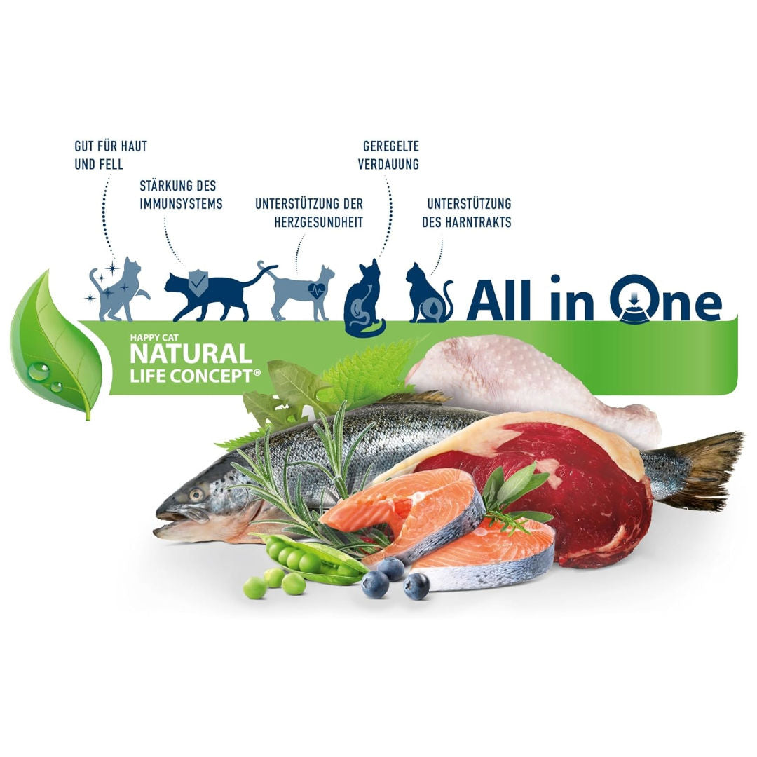 Happy Cat Meat In Sauce Care Skin & Coat Wet Cat Food For Cats, 1+ Year Old, 85gm