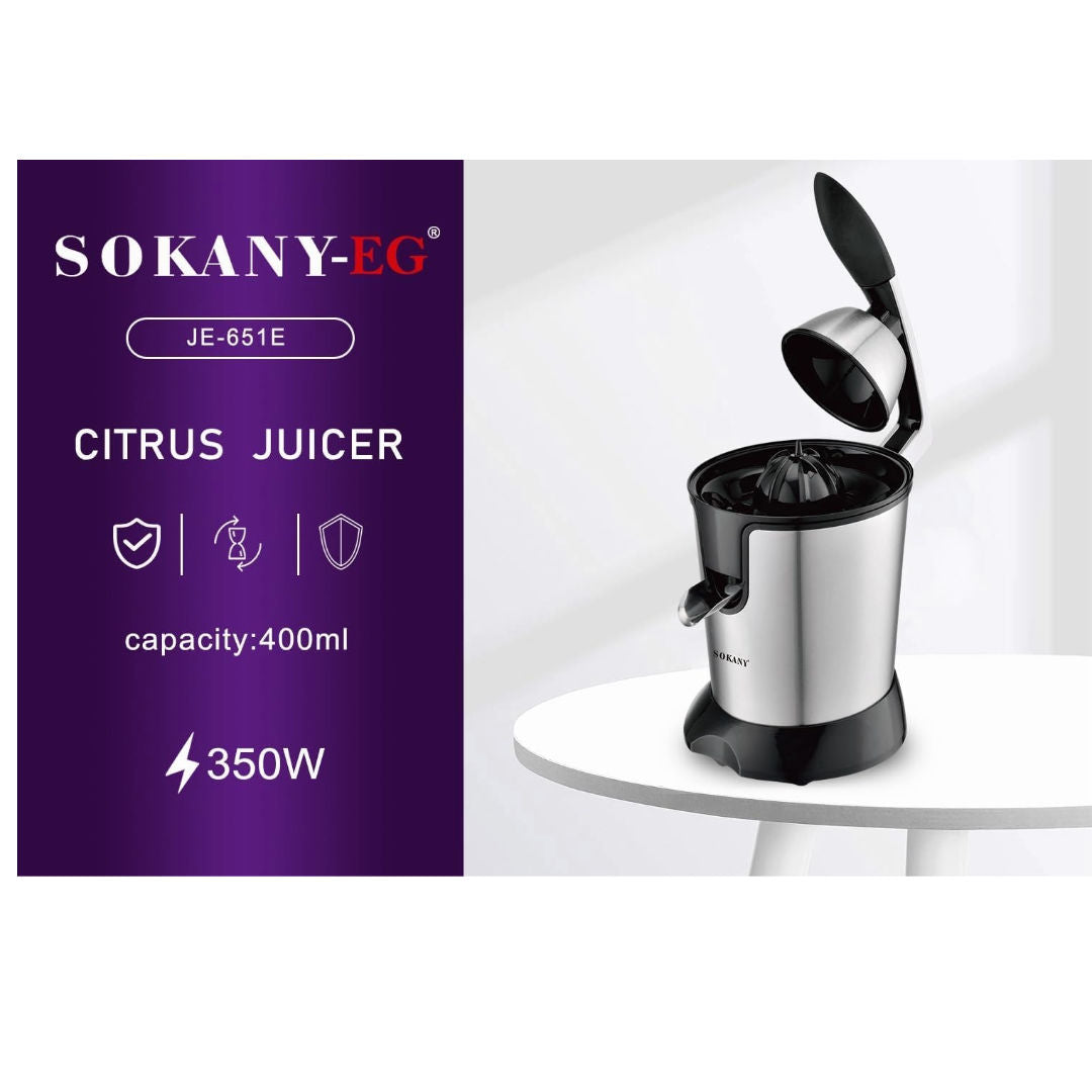 RSC Sokany 350W Citrus Juicer Electric Juicer for Orange & Lemon, JE-651E, P24-337