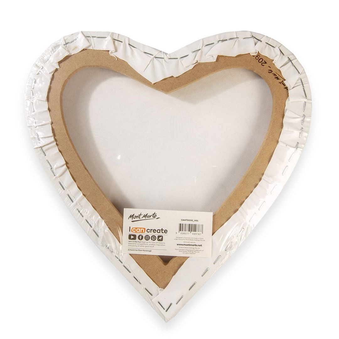Mont Marte Colouring Canvas Heart Signature Board, 30X30cm, CAHT0030