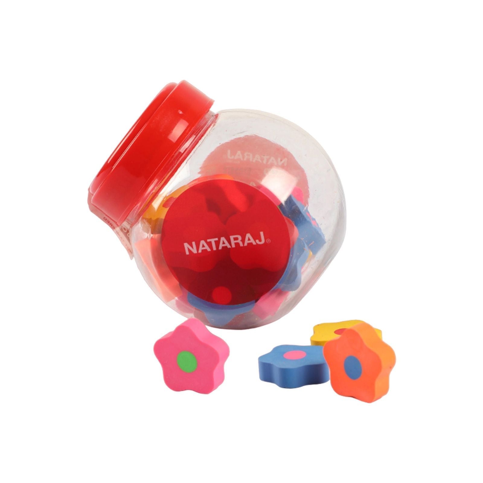 Nataraj Petals Erasers, 25 Pieces Assorted Jar