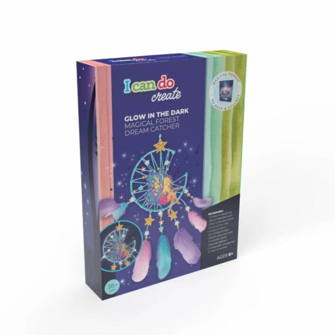 Box CanDIY Magical Forest Glow-in-the-Dark Dream Catcher Craft Kit 38 Pieces, 6+ years