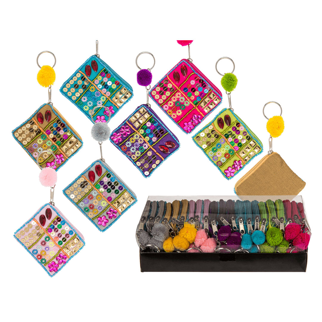 The Blue Multi-Colored Jewellery Key Chain Purse