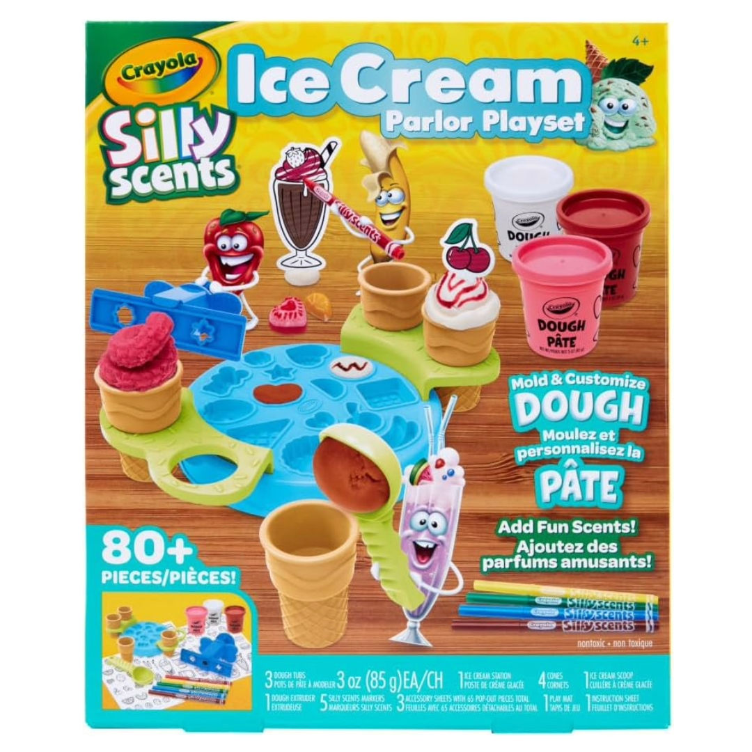 Crayola Silly Scents Ice Cream Parlor Playset, 80+ Pieces, 225gm