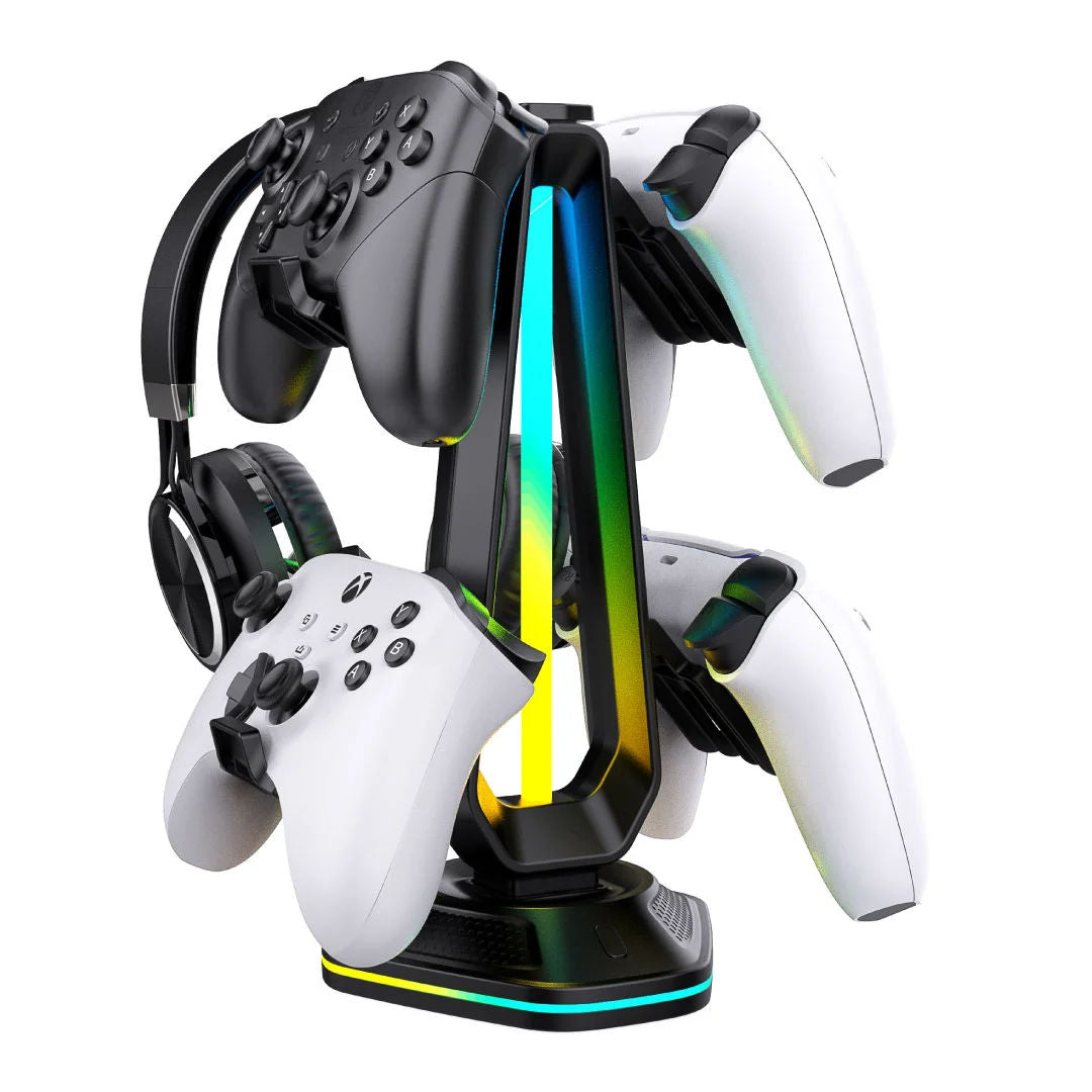EPICARMA RGB Headset Stand  And Universal Gaming Accessory Organizer, Black