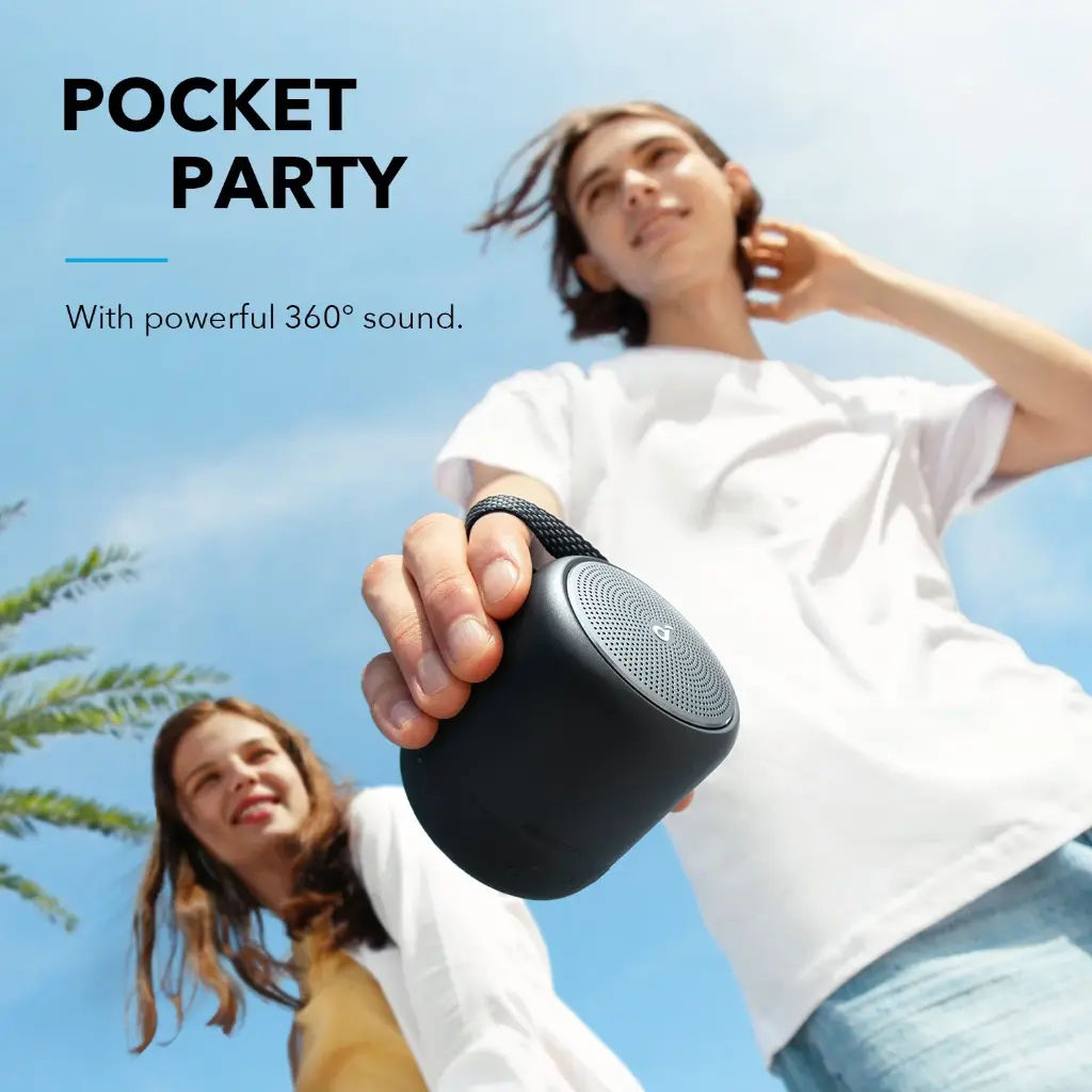 Anker Soundcore Mini 3 Bluetooth Speaker, 360° Sound, IPX7 Waterproof, 15H Playtime, Black