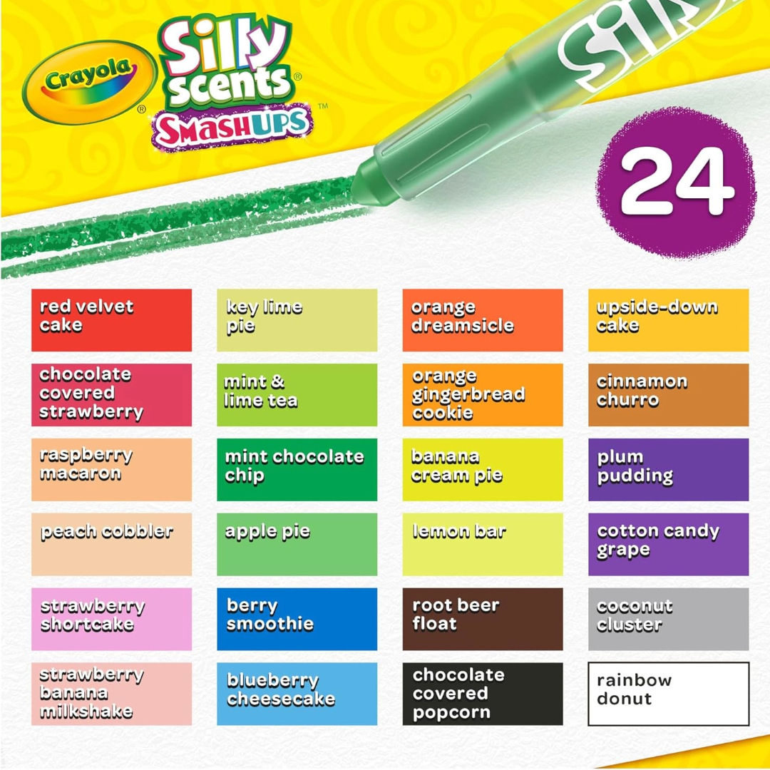 Crayola Silly Scents Smash Ups Mini Twistables Crayons, 24 Pieces