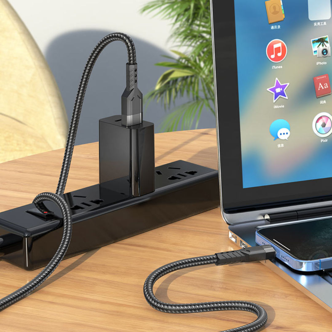Hoco U110 USB-A to Lightning Charging Data Cable, 1.2m
