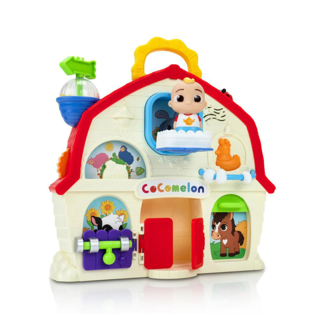 CoComelon JJ's, Musical Barn Playset, 9" On The Go Barn, 8 Sensory Features, 3 Song Clips