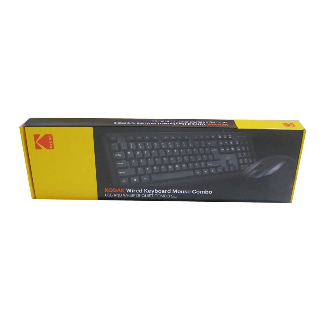 Kodak WKM-1201 Wired Combo Keyboard + Mouse, Black