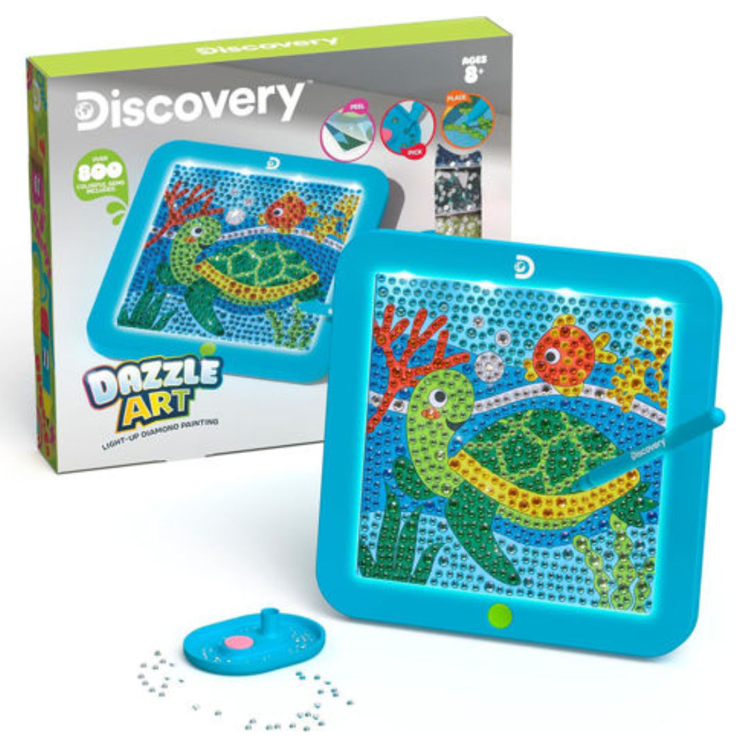Discovery Dazzle Art Light-up Diamond Painting Kit, 800+ Gems, Children Ages 8+