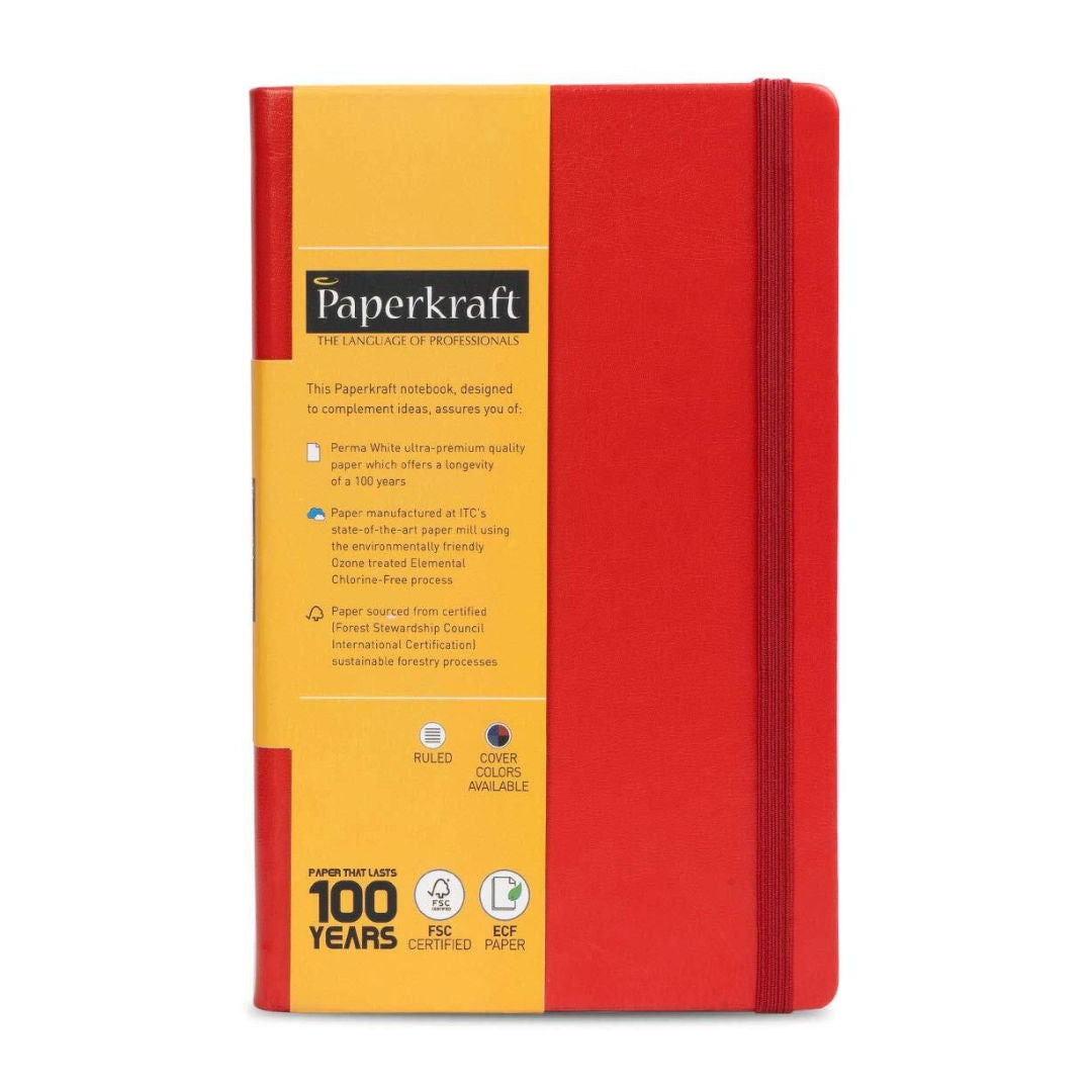 Paperkraft A5 Hardbound Notebook, Red, 240 Pages